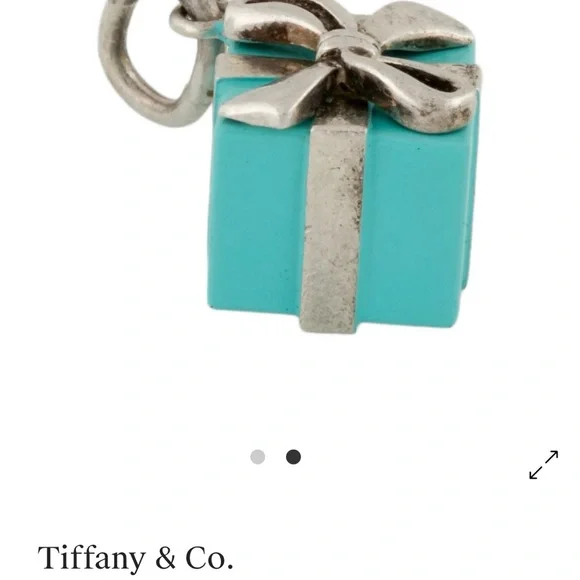 Authentic Tiffany & Co. Enamel Tiffany Gift Box Charm in Blue and Silver w/bag! - Picture 2 of 7